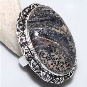 Gorgeous dendritic opal ring size 9